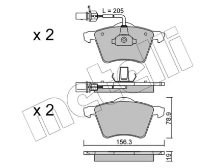 Колодки гальмівні METELLI 2205501