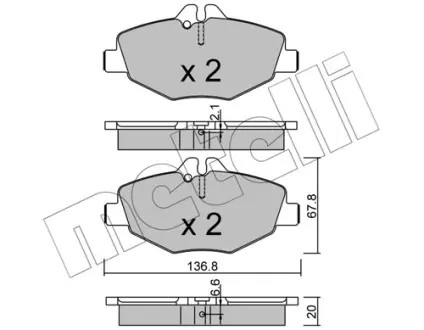 Колодки гальмівні METELLI 2205620