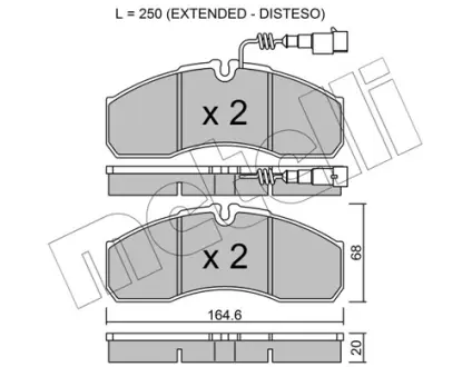 Колодки гальмівні METELLI 2205787