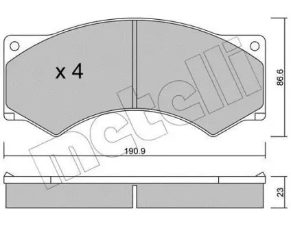 Колодки гальмівні METELLI 2205790