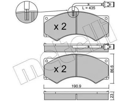 Колодки гальмівні METELLI 2205791