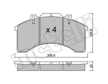 Колодки гальмівні METELLI 2205800