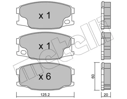 Колодки гальмівні METELLI 2206220