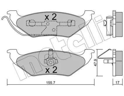 Колодки гальмівні METELLI 2206240