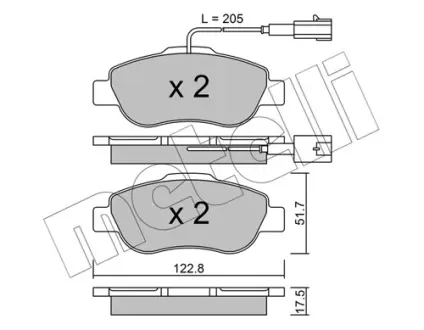 Колодки гальмівні METELLI 2206382