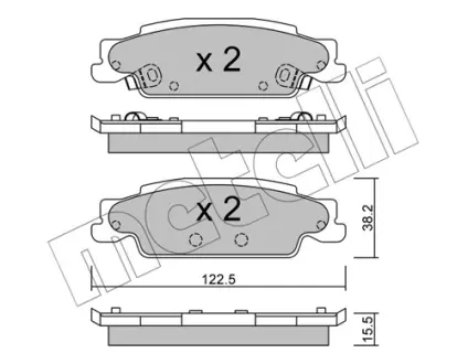 Колодки гальмівні METELLI 2207000