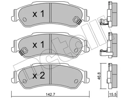 Колодки гальмівні METELLI 2207220