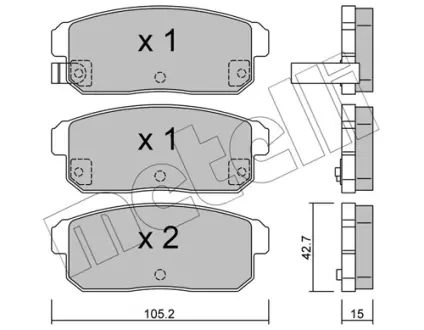Колодки гальмівні METELLI 2207330