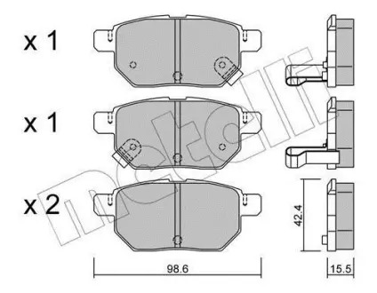 Колодки тормозные METELLI 2207461