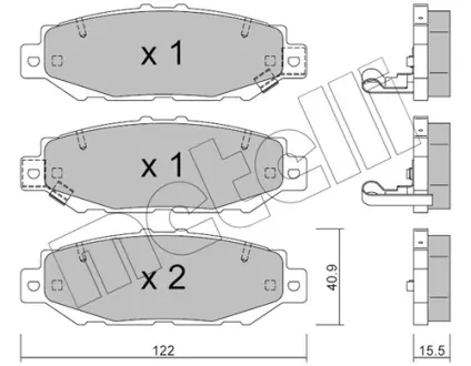Колодки гальмівні METELLI 2207590