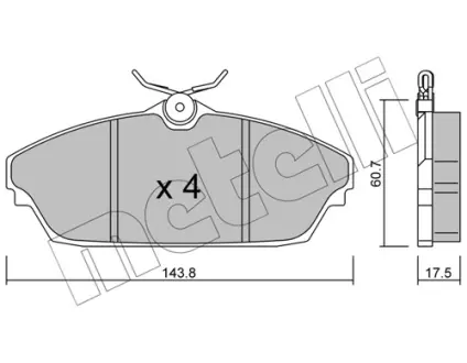 Колодки гальмівні METELLI 2207820