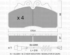 Колодки гальмівні METELLI 2208500K