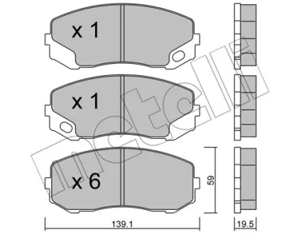 Колодки гальмівні METELLI 2209100