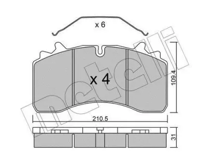 Колодки гальмівні METELLI 2209330
