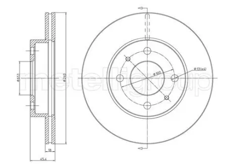 Диск тормозной METELLI 230282