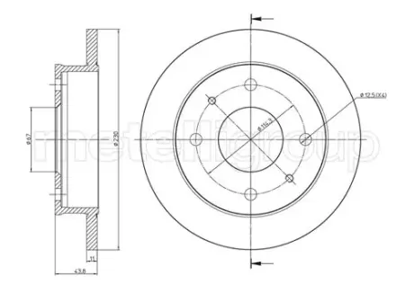 Диск тормозной METELLI 230594