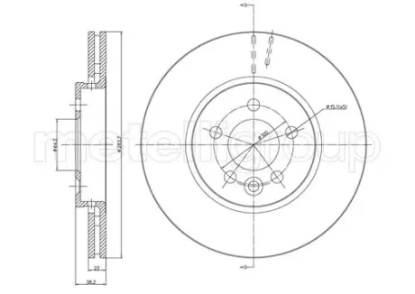 Диск тормозной METELLI 230643