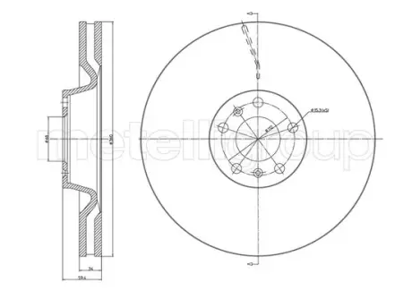 Диск тормозной METELLI 231102C