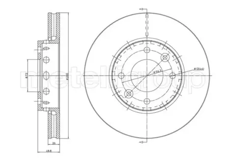 Диск тормозной METELLI 231355C