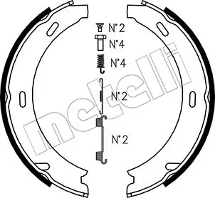 Колодки ручника MB 190 (W201)/C-class (W202/W203)/E-class (W124/W210) 82-07 (164x20) METELLI 530233K