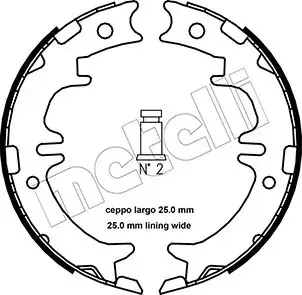 Колодки ручника Lexus GS/IS/LS/RX/SC 93-15/Toyota Highlander/Rav4 94-07/Mitsubishi Pajero III 08- (190x45) METELLI 530439 (фото 1)