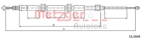 Трос ручного гальма METZGER 116684
