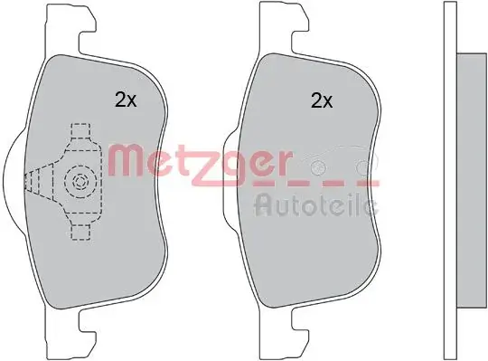 Комплект тормозных колодок, дисковый тормоз METZGER 1170013 (фото 1)