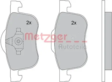 Комплект тормозных колодок, дисковый тормоз METZGER 1170013