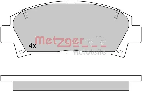 Комплект тормозных колодок, дисковый тормоз METZGER 1170398 (фото 1)