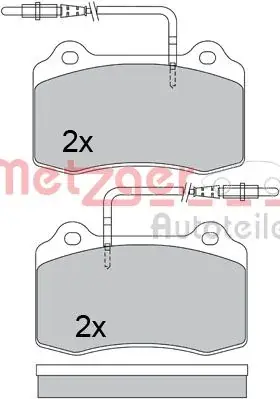 Комплект тормозных колодок, дисковый тормоз METZGER 1170399 (фото 1)