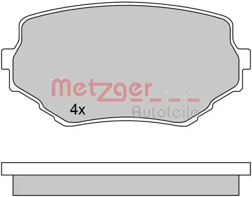 Комплект тормозных колодок, дисковый тормоз METZGER 1170415 (фото 1)