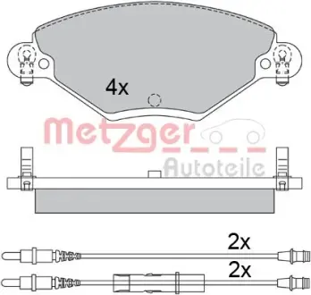 Комплект тормозных колодок, дисковый тормоз METZGER 1170419