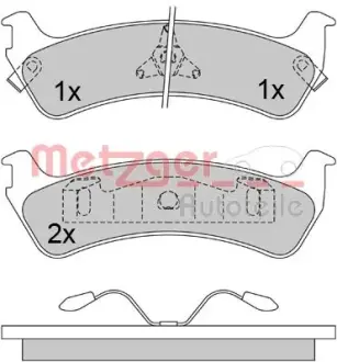 Комплект тормозных колодок, дисковый тормоз METZGER 1170434