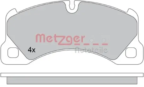 Комплект тормозных колодок, дисковый тормоз METZGER 1170445