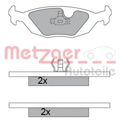 Комплект тормозных колодок, дисковый тормоз METZGER 1170473 (фото 1)