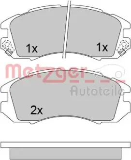 Комплект тормозных колодок, дисковый тормоз METZGER 1170474