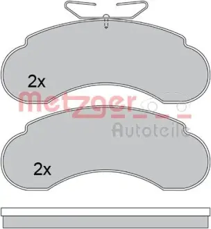 Комплект тормозных колодок, дисковый тормоз METZGER 1170485