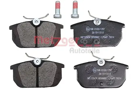 Комплект тормозных колодок, дисковый тормоз METZGER 1170487