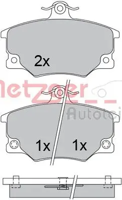 Комплект тормозных колодок, дисковый тормоз METZGER 1170513 (фото 1)
