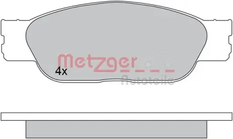 Комплект тормозных колодок, дисковый тормоз METZGER 1170610