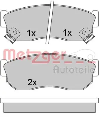 Комплект тормозных колодок, дисковый тормоз METZGER 1170641 (фото 1)
