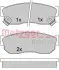 Комплект тормозных колодок, дисковый тормоз METZGER 1170641 (фото 1)