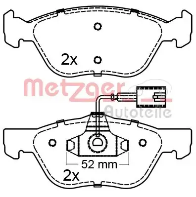 Комплект тормозных колодок, дисковый тормоз METZGER 1170647 (фото 1)