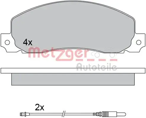 Комплект тормозных колодок, дисковый тормоз METZGER 1170659 (фото 1)