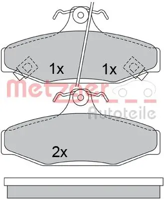 Комплект тормозных колодок, дисковый тормоз METZGER 1170662 (фото 1)