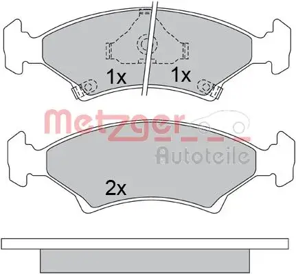 Комплект тормозных колодок, дисковый тормоз METZGER 1170666 (фото 1)
