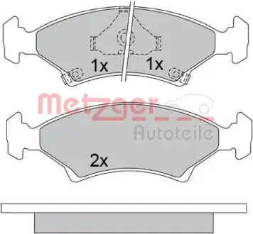 Комплект тормозных колодок, дисковый тормоз METZGER 1170666