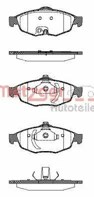 Комплект тормозных колодок, дисковый тормоз METZGER 1170754 (фото 1)