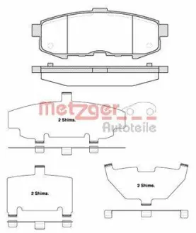 Комплект тормозных колодок, дисковый тормоз METZGER 1170769