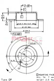 Тормозной диск METZGER 14473E